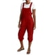 thumbnail image 3 of TaTaai Women's Casual Linen Texture Overall Shorts Loose Fit Sleeveless Shoulder Straps Cargo Jumpsuit with Side Pockets Elegant Comfortable All Season One-Piece Outfit Gift, 3 of 7
