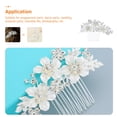 thumbnail image 3 of Miangastore Rhinestone Flower Hair Comb Silver 1Pcs 3.93X2.75X0.39Inch, 3 of 9