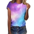 thumbnail image 4 of Staron Women's Casual Short Sleeve Round Neck T-Shirt Loose Fit Graphic Print Top for Spring Fall Fashion, XL, 4 of 6