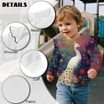 thumbnail image 7 of Xoenoiee Peacock Flower Print Girls Long Sleeve T-Shirt Toddler Pullover Comfort Soft Sweatshirts Crewneck Tee Tops with Ruffles Trim, Size 2-3 Years, 7 of 7