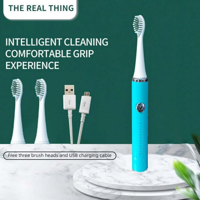Fiudx Cepillo de Dientes Recargable, Ultrafino, con Puntas Suaves y 3 Cabezales de Limpieza, Ipx7