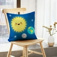 thumbnail image 5 of LALILO Throw Pillow Covers Cute Earth Moon And Sun Planet Cushion Cover 18" x 18", 2 Pack, 5 of 6