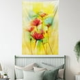 thumbnail image 4 of Watercolor Flower Home Decor Tapestry, Poppy Flowers Motif in Tones Spring Inspired Modern Picture, Wall Hanging for Bedroom Living Room Dorm Decor, 60W X 80L Inches, Yellow Red, by Ambesonne, 4 of 5