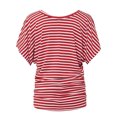 thumbnail image 3 of Made by Johnny Women's V Neck Short Sleeve Dolman Top XL RED_STRIPE, 3 of 4