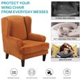 thumbnail image 6 of TOPCHANCES Stretch Thick Velvet Plush 2-Piece Soild Color Wingback Chair Slipcover, Orange, 6 of 11