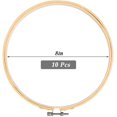 thumbnail image 2 of Set of 10 20 cm / 8 inch Bamboo Adjustable Round Embroidery Hoops, 2 of 5