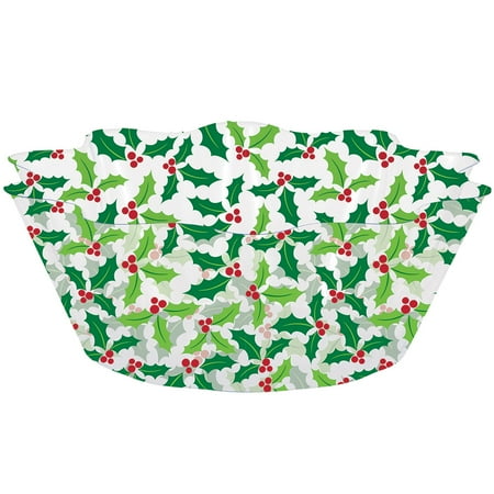 Plastic Christmas Bowls Club Pack of 12 Green and White Fluted Christmas Party Snack Bowls 8
