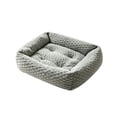 thumbnail image 2 of Small Dog Bed Raised Edges Non-Slip Plush Calming Cushion Light Gray 50x45x15cm, 2 of 7