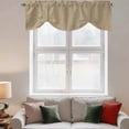 thumbnail image 2 of Brown Farmhouse Tie Up Valance Curtains for Windows, Kitchen Curtains Window Treatments, Vintage Country Monochrome Textured Short Window Shades Valances for Bedroom Bathroom Cafe 54"x18", 2 of 8