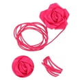 thumbnail image 3 of Unique Bargains 1 Pc Adjustable Waist Belt Elegant Satin Rose Flower Handmade Cord Belt Women Rose Red, 3 of 4