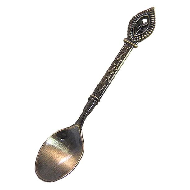 Cuchara de café para sopa de flores Gloria Flor de bronce inoxidable con retro apto para lavavajillas