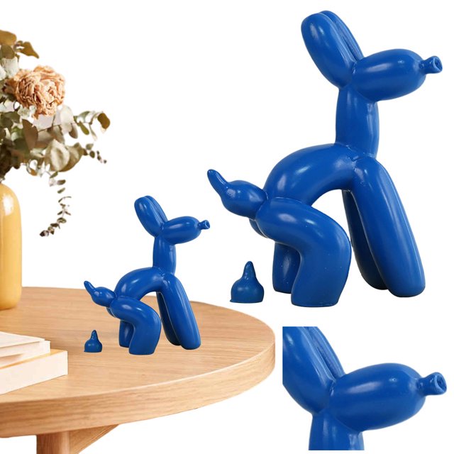 Figuras Funny Ballon Caca para Resin Sculpture Ornament () Azul