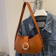 thumbnail image 1 of Bolso de hombro sencillo para mujer, Bolso de Color sólido de cuero PU, Bolso para citas diarias para mujer, 1 of 6