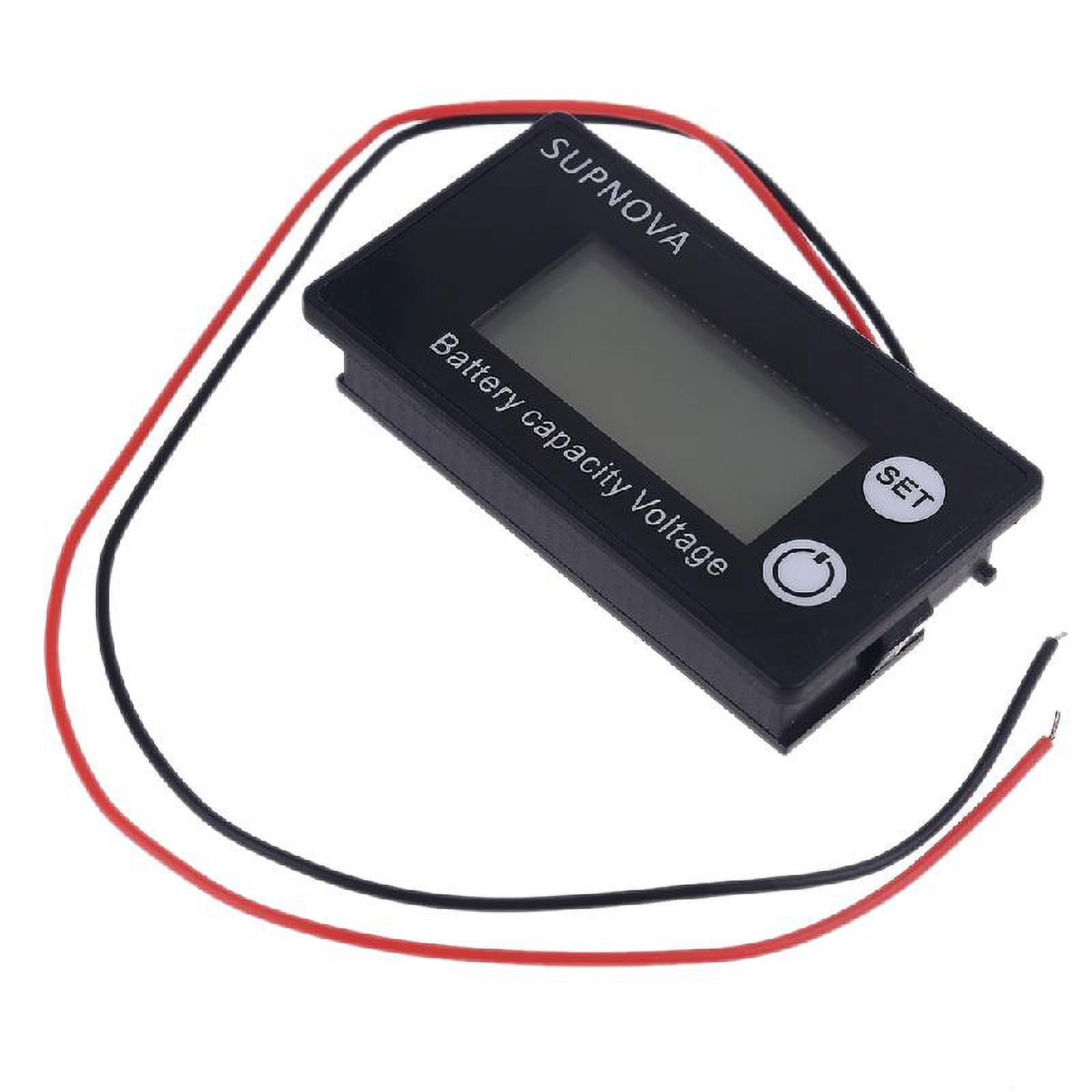 Necvior Battery Capacity for 12V 24V 48V 72V Acid Lithium LiFePO4 Car Motorcycle Voltmeter Panel