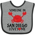 thumbnail image 3 of Inktastic Someone in San Diego Loves Me Gift Boys or Girls Baby Bib, 3 of 4