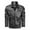 Black, variant on ShomPort Brown Leather Jacket Casual Full Zip Up Jackets Lightweight Windbreaker Motorcycle Biker Outwear Coat