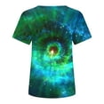 thumbnail image 6 of Penkiiy Galaxy Printed Shirt , Womens Vintage Casual Loose Short Sleeve Tee Tops 3XL Multicolor, 6 of 6