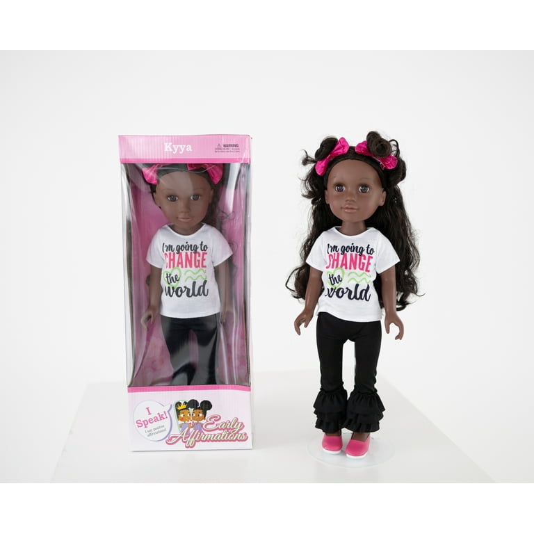 Early Affirmation Dolls Kyya Doll 18 Inches Premium Talking Doll African American Black Hair