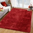 thumbnail image 2 of Area Rugs 6x9ft Luxurious and Thick Faux Fur Shag Rug Non-Slip Carpet Soft Home Decor Rug Nursery Rug CarpetsRed, 2 of 8