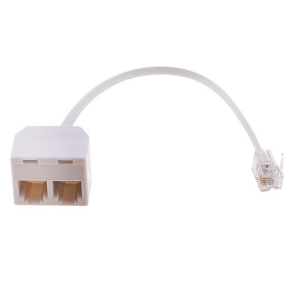 RJ11 Jack 2 Way Outlet Telephone Phone Modular Line Splitter Adapter 6P4C