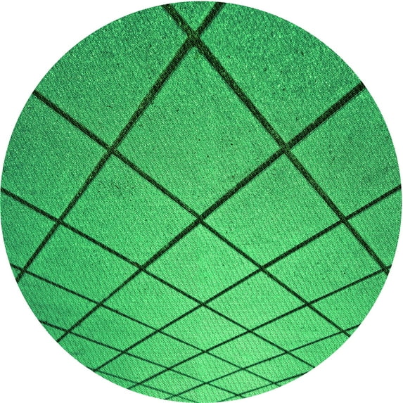 Ahgly Company Machine Washable Indoor Round Transitional Neon Green Area Rugs, 6' Round