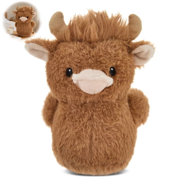Easter Decorations Highland Cow Stuffed Animal, 22 Inch Cute Plushies Fluffy Plush, Easter Weighted Highland Cow Decor Figure Toys for Gifts, Desk Decor