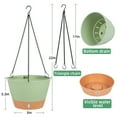 thumbnail image 3 of QCQHDU 2 Pack 8 inch Plastic Green Hanging Planters with 3 Hooks, Hanging Plant Pot Basket with Drainage Hole for Garden Home, 3 of 7
