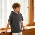 thumbnail image 5 of CONZONE Toddler Boys Hoodies Short Sleeve Hooded Sweatshirts with Pocket Fall Pullover Boys Clothes Size 4-5 Years, 5 of 8
