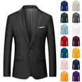 thumbnail image 4 of Fmbrln Mens Plus Size Blazer Jackets Long Sleeve Lapel Collar Solid Suit Coat Office Business Suit Jackets Casual Dressy Blazer Jackets Army Green 5XL, 4 of 4