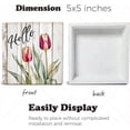 thumbnail image 3 of Tulip Wooden Box Sign Tulip Gifts Funny Flower Decor Tulip Decor for Table Centerpiece Wooden Box Wood Block Signs Housewarming Gifts 5"x5", 3 of 6