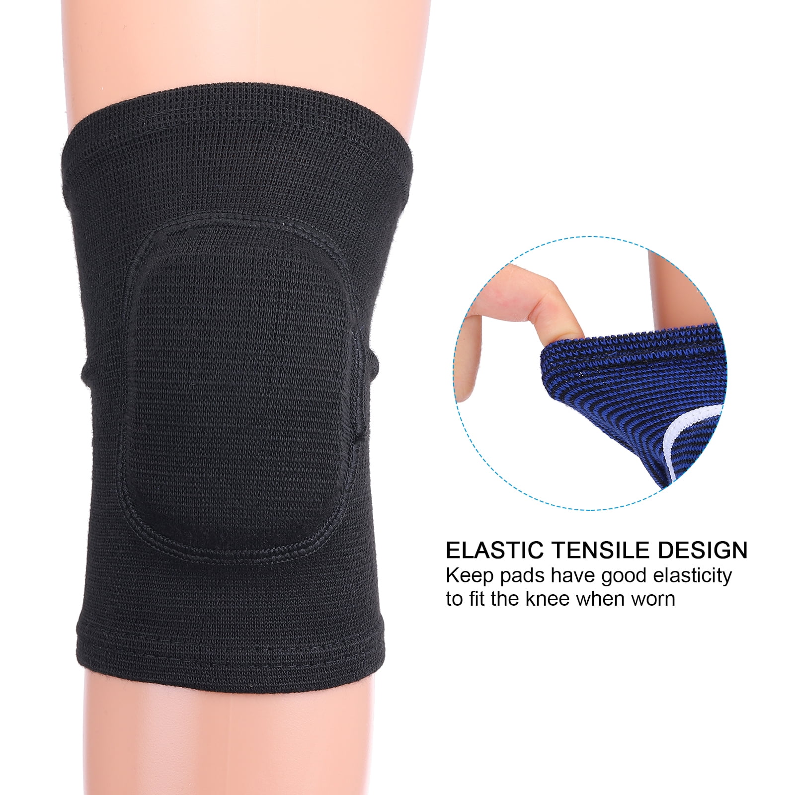 Uxcell S Protective Knee Pads Volleyball Knee Pads Sponge Knee Pads Brace, Black 3 Pairs
