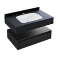 thumbnail image 7 of Avancer 36" Wall-Mounted Bathroom Vanity in Black Oak with Black Marble Sink Top, 7 of 7