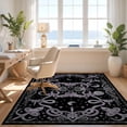 thumbnail image 3 of Design&I 5'x7' Ultra Soft Area Rug, Snake Round Moth Tarot Witchy Occult Decorative Ornate Border None Fluffy Washable Non Shedding for Bedroom Living Room Home Office, 3 of 7