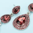 thumbnail image 6 of Tilga Vintage Teardrop Dangle Wine Rhinestones Earrings for Women Wedding Bridal Long Stud Earrings for Women (Wine), 6 of 6