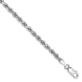 thumbnail image 1 of 14K White Gold 3.1mm Diamond Cut Rope Chain Bracelet 7 IN, 1 of 2
