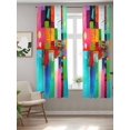 thumbnail image 2 of Colorful Oil Painted Curtains 72 Inch Length, Sheer Curtains for Bedroom Living Room Window Modern Abstract Art Vintage Rod Pocket Voile Drapes Kitchen Curtains Small Half Window 52"x72" 2 Panels, 2 of 6