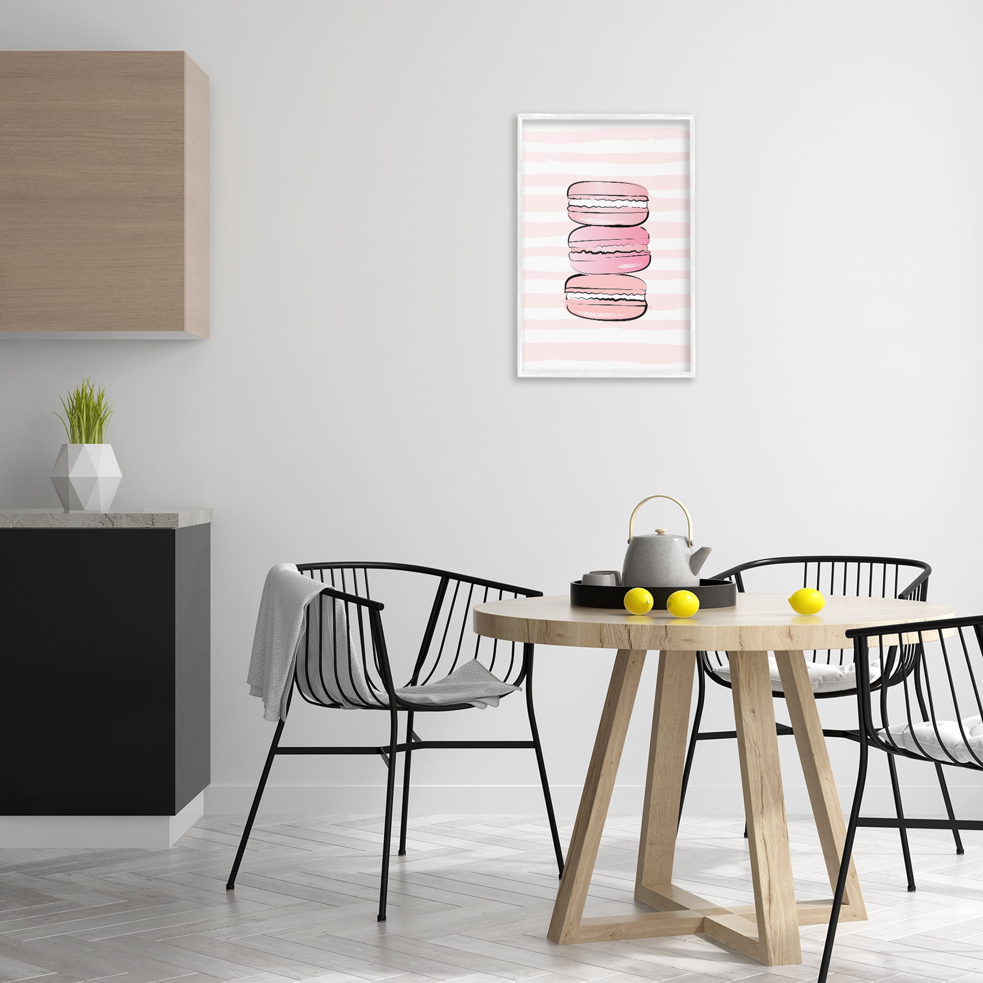 Stupell Industries Blush Pink Macarons Food & Beverage Painting White Framed Art Print Wall Art, 16 x 24