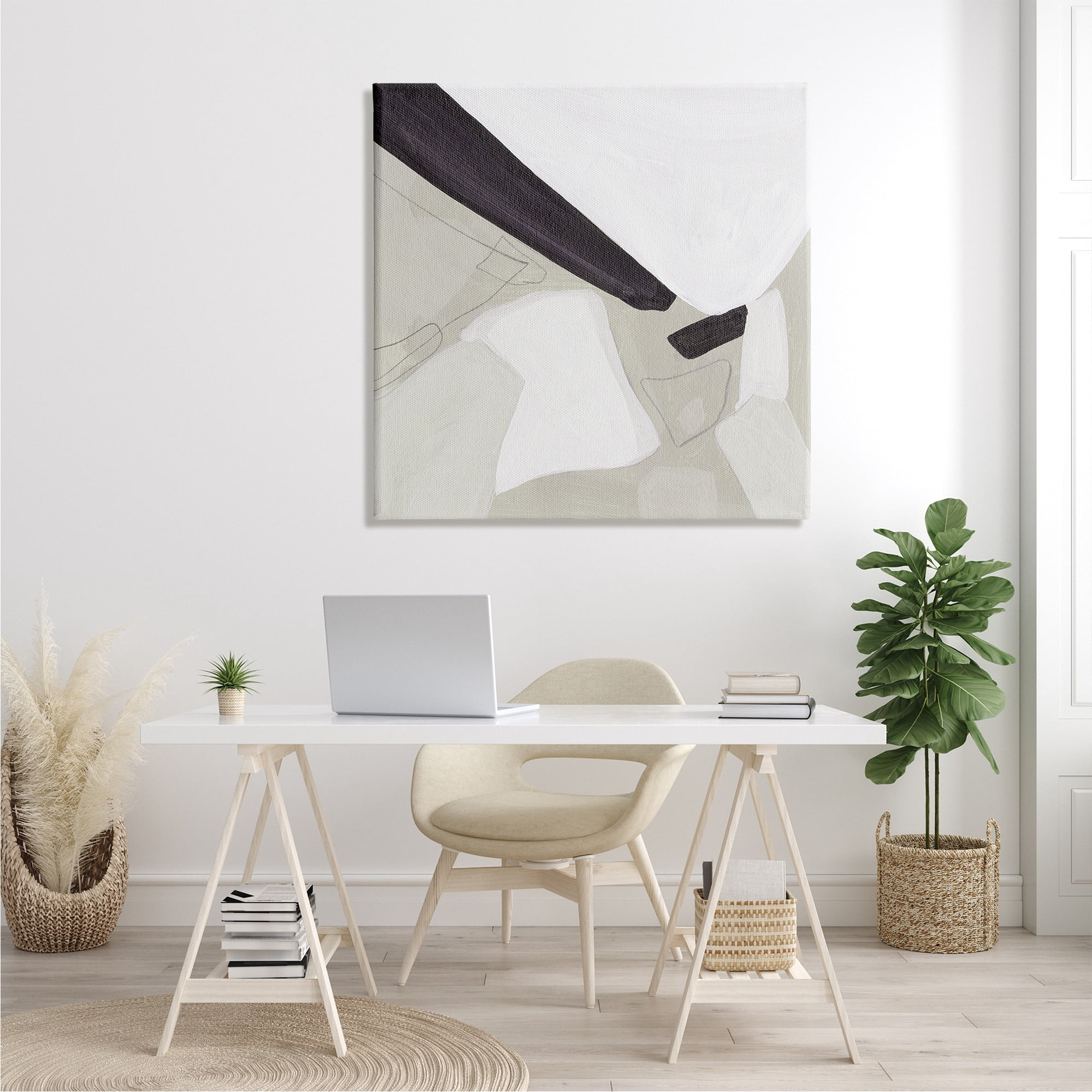 Stupell Industries Abstract Neutral Shapes Black Tan Modern Living Room, 36 x 36, Design by Melissa Wang