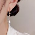 thumbnail image 2 of KKLDOGS CZ Teardrop Pearl Dangle Drop Earrings for Women, 2 of 9