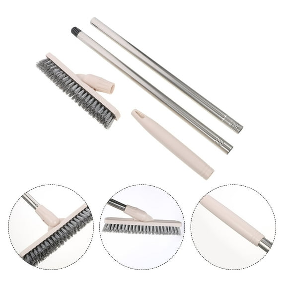 USHOBE Beige Tile Floor Scrubber for Bathroom Cleaning, 90x22cm, and Efficient One-Pack Floor Brush