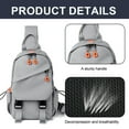 thumbnail image 3 of Multifunctional waterproof chest bag PU leather men's bag large-capacity one-shoulder chest bag - grey, 3 of 5