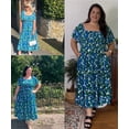 thumbnail image 4 of CASSIE LIZ Plus Size Dresses Square Neck Floral Print Green Smocked Maxi Dress Spring Summer Dress with Pockets Party Wedding Guest Dress XL 14W 16W, 4 of 11