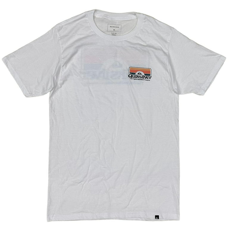 Quiksilver Men's The Original Boardshort Company Graphic Logo Tee T-Shirt  (Medium, White)