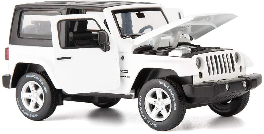 Jeep Wrangler 2014 Model Car Toy 1:32 Sound&Light Collection White Alloy Diecast 