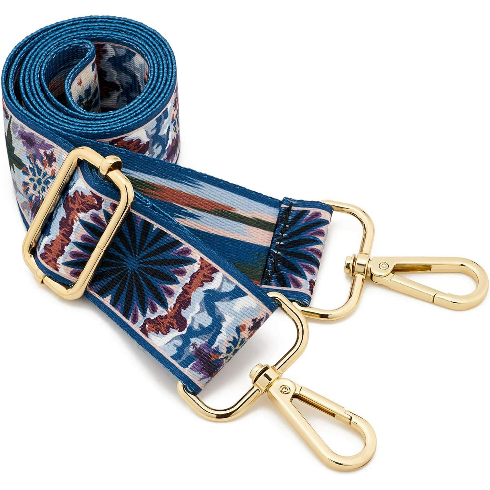 LAICAIW Wide Shoulder Strap Guitar Style Adjustable Purse Strap with Gold Buckle Replacement Woven Crossbody Straps for Handbags 3.8CM Color25