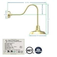 thumbnail image 2 of Cocoweb 14 inch Vintage LED Barn Light in Brass with Sleek Arm, 2 of 6