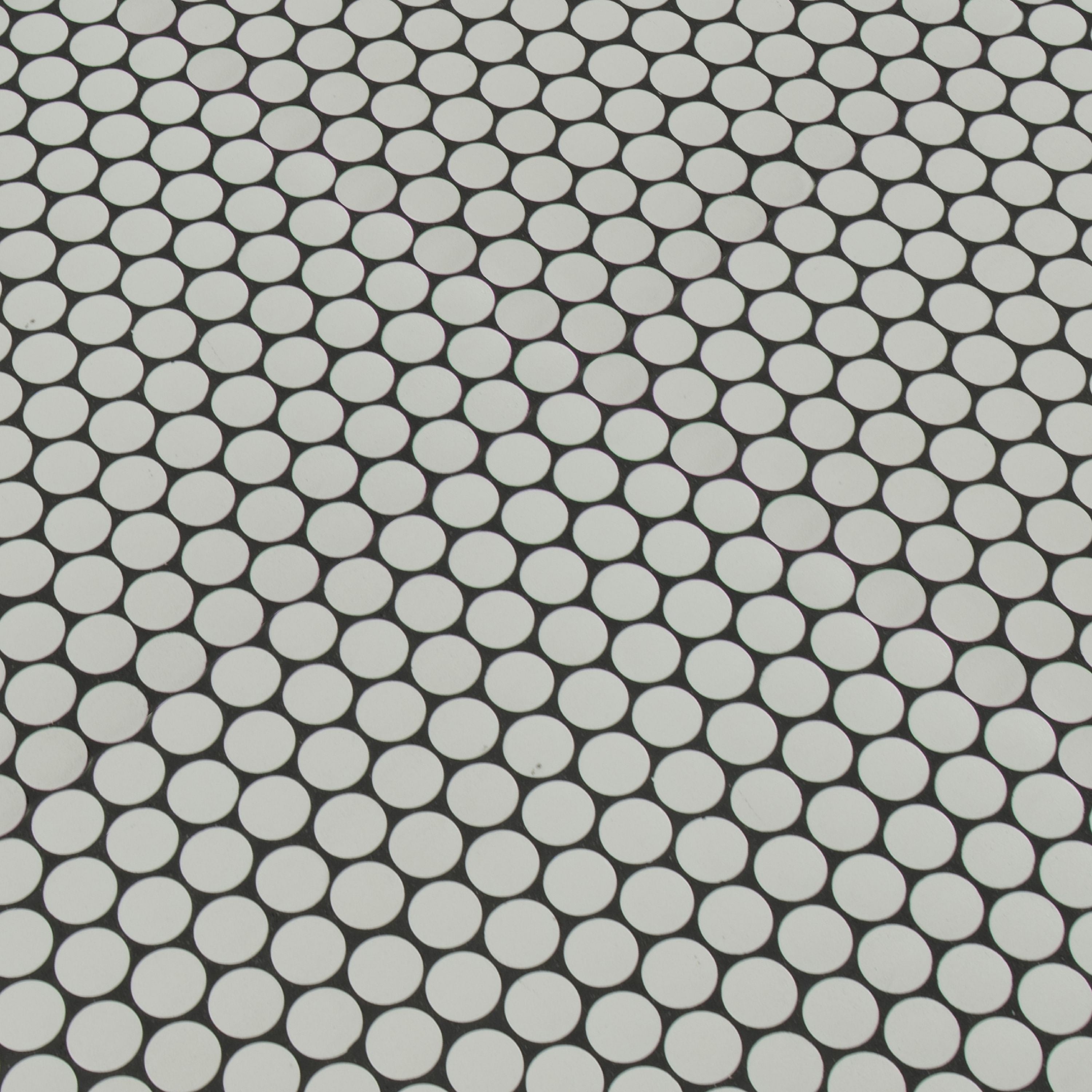 MSI Penny Round Bianco 11.3 in. x 12.2 in. x 6 mm Ceramic Mesh-Mounted Mosaic Tile (14.36 sq. ft. / case)