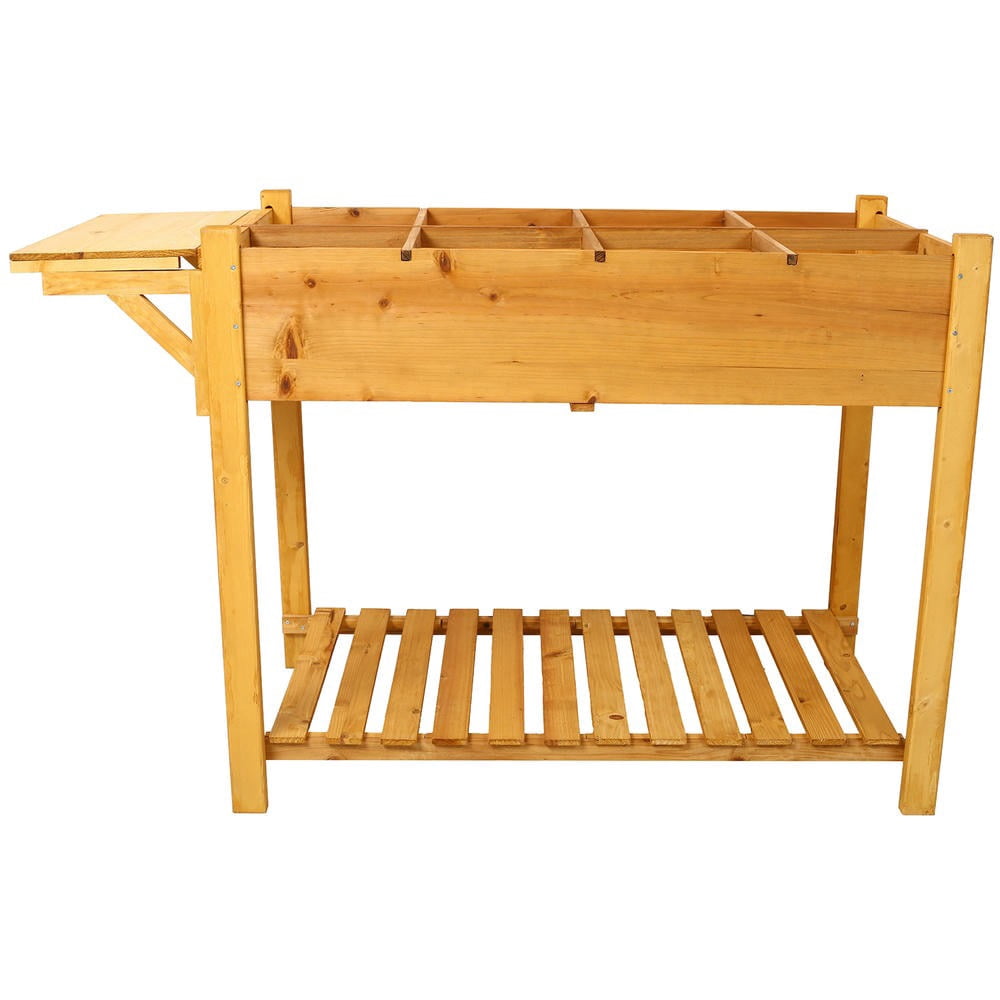 Barara King Planter Raised Garden Boxes Outdoor, Large Raised Garden Beds,8 Pockets Horticulture Raised Garden Bed with Foldable Side Table and Storage Shelf for Herb/Vegetables/Flowers