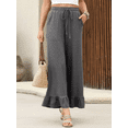 thumbnail image 4 of SIEANE Women's summer wide leg breathable flounder all kinds of lazy drawstring trousers S-2X, 4 of 5