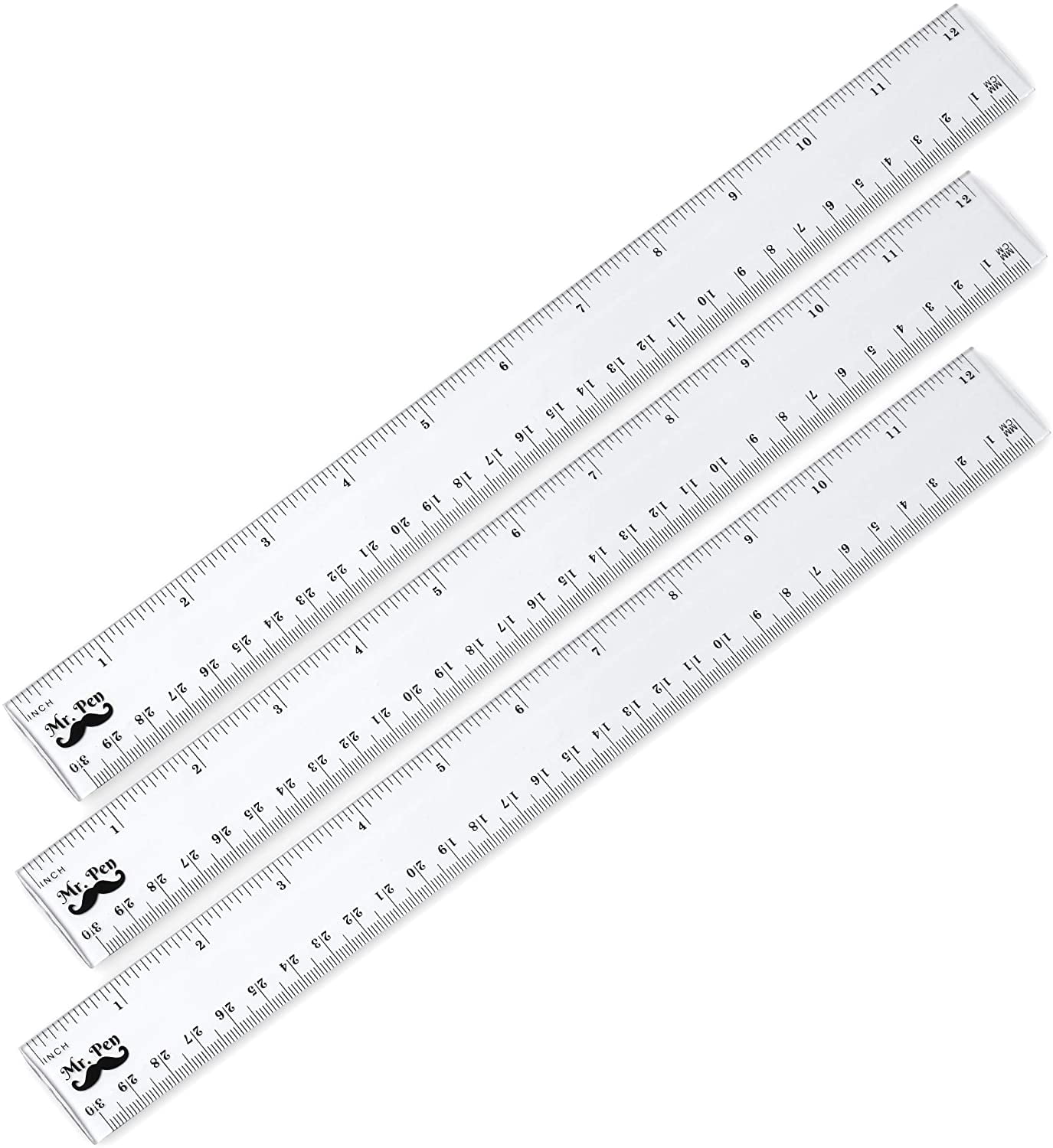 Acrylic plastic Ruler Transparent Clear Inch in Centimeter CM 30cm 12" 